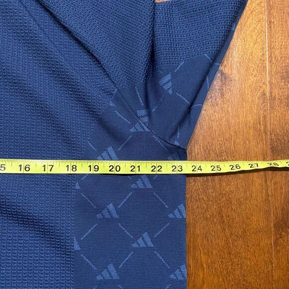 Adidas Athletic Monogram Print Navy Blue Running Workout Top Men's Size XL - Picture 8 of 9